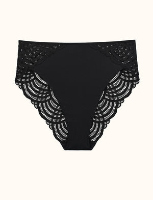 Deco Lace High Brief - Black - Nylon/Spandex - ThirdLove,modelPP
