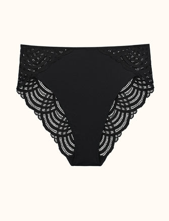 Deco Lace High Brief - Black - Nylon/Spandex - ThirdLove,modelPP