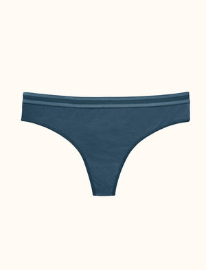 Everyday Cotton Thong - Darkest Teal - Cotton/Spandex - ThirdLove,modelN