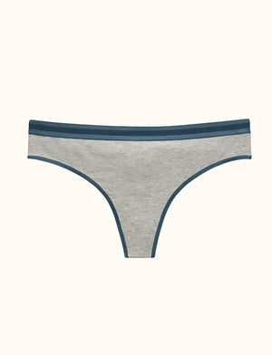 Everyday Cotton Thong - Heather Grey - Cotton/Spandex - ThirdLove,modelY