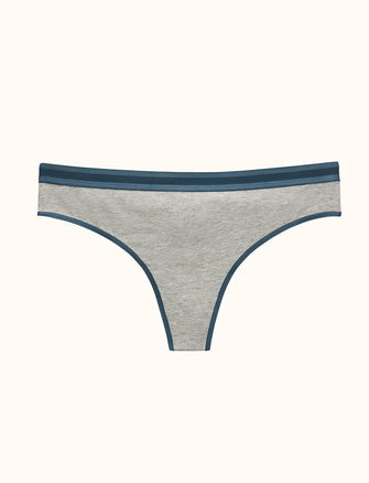 Everyday Cotton Thong - Heather Grey - Cotton/Spandex - ThirdLove,modelY