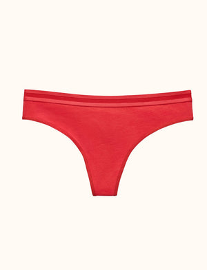 Everyday Cotton Thong - Pepper - Cotton/Spandex - ThirdLove,modelAA