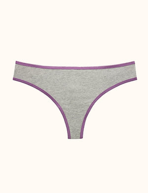 Everyday Cotton Thong - Heather Grey - Cotton/Spandex - ThirdLove,modelH