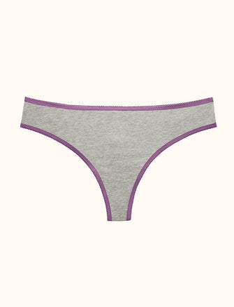 Everyday Cotton Thong - Heather Grey - Cotton/Spandex - ThirdLove,modelH