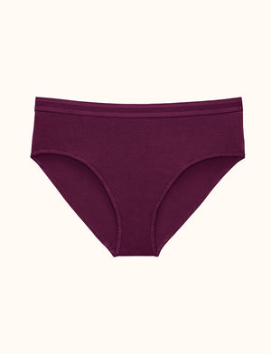 Everyday Cotton Mid-Rise Brief - Potent Plum - Cotton/Spandex - ThirdLove,modelKK