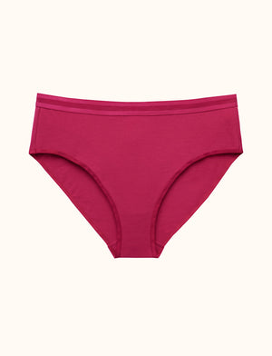 Everyday Cotton Mid-Rise Brief - Sangria - Cotton/Spandex - ThirdLove,modelHH
