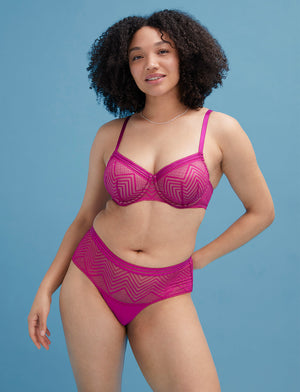 Graphic Mesh Cheeky - Fuschia - Nylon/viscose/spandex - ThirdLove,modelAA