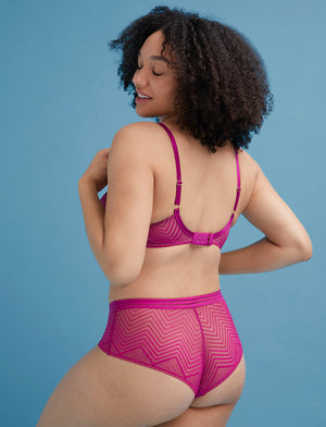 Graphic Mesh Demi Bra, Fuschia - Thirdlove - Nylon/Spandex,modelAA