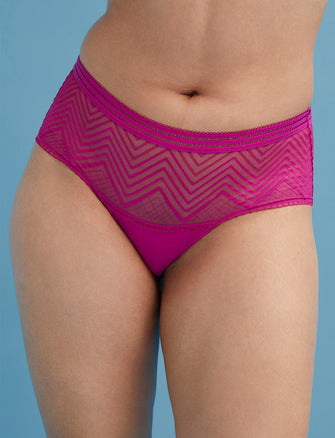 Graphic Mesh Cheeky - Fuschia - Nylon/viscose/spandex - ThirdLove,modelAA