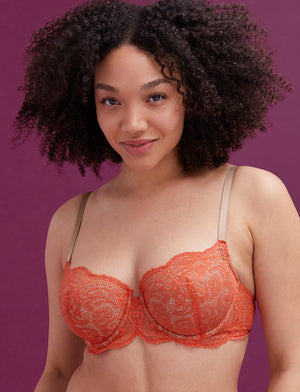 Lace Balconette Bra, Paprika - Thirdlove - Nylon/Spandex,modelL