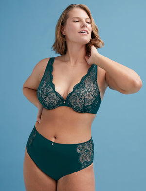 24/7® Lace Contour Plunge Bra, Eucalyptus - Thirdlove - Lace/Nylon/Spandex,modelUU