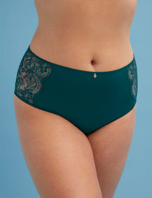 Lace High Brief - Eucalyptus - Lace/Nylon/Spandex - ThirdLove,modelUU