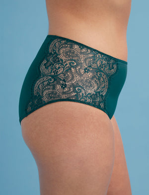 Lace High Brief - Eucalyptus - Lace/Nylon/Spandex - ThirdLove,modelUU