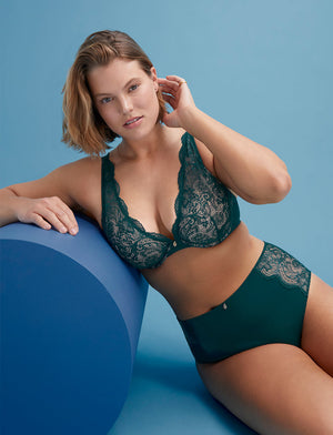 Lace High Brief - Eucalyptus - Lace/Nylon/Spandex - ThirdLove,modelUU