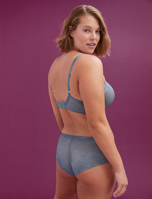 Graphic Mesh Demi Bra, Azure - Thirdlove - Nylon/Spandex,modelUU
