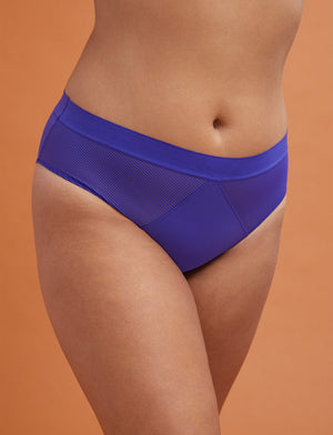 Shadow Stripe Mid-Rise Brief - Twilight Blue - Lace, Nylon, Spandex, Microfiber - ThirdLove,modelUU