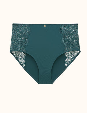 Lace High Brief - Eucalyptus - Lace/Nylon/Spandex - ThirdLove,modelUU