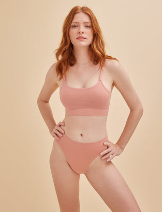 Form Seamless High-Leg Bikini - Cameo - Nylon/Spandex - ThirdLove,modelD
