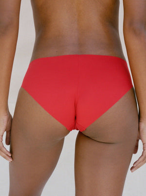 Kit Undergarments Seamless Brief in Scarlet, 63% nylon, 37% spandex