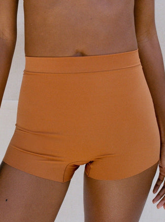 Kit Undergarments Tap Short in Cinnamon, 63% nylon, 37% spandex