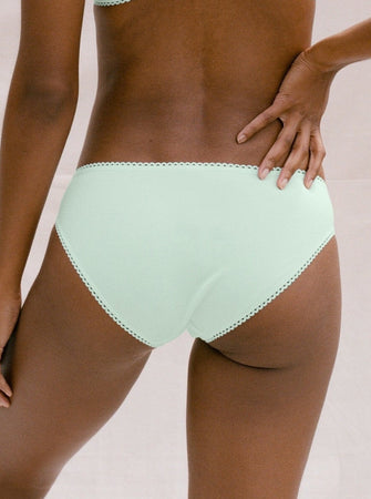 Kit Undergarments Organic Cotton Bikini Brief in Jade, 95% organic cotton, 5% spandex