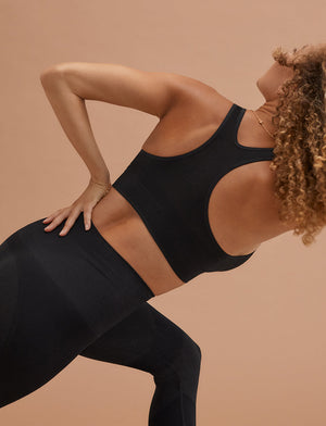 Flex Seamless Racerback Sports Bra - Black - Nylon/polyester/spandex -Thirdlove
