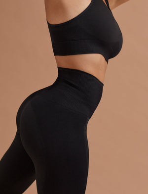 Flex Seamless Compression Legging - Black - Nylon/polyester/spandex -Thirdlove