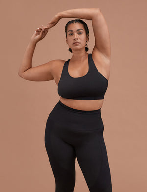 Flex Seamless Racerback Sports Bra - Black - Nylon/polyester/spandex -Thirdlove
