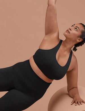 Flex Seamless Racerback Sports Bra - Black - Nylon/polyester/spandex -Thirdlove