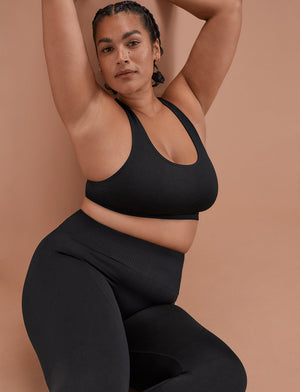 Flex Seamless Racerback Sports Bra - Black - Nylon/polyester/spandex -Thirdlove