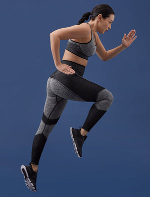 Flex Seamless Racerback Sports Bra - Heather Grey - Nylon/polyester/spandex -Thirdlove