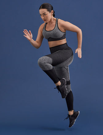 Flex Seamless Compression Legging - Heather Grey - Nylon/polyester/spandex -Thirdlove