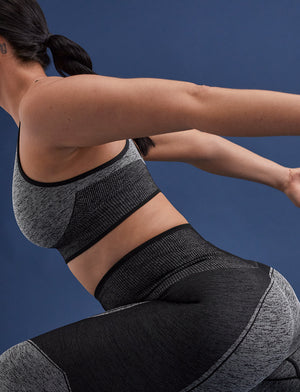 Flex Seamless Racerback Sports Bra - Heather Grey - Nylon/polyester/spandex -Thirdlove