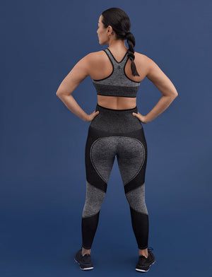 Flex Seamless Racerback Sports Bra - Heather Grey - Nylon/polyester/spandex -Thirdlove