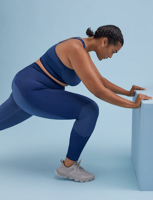 Flex Seamless Compression Legging - Stellar Blue - Nylon/polyester/spandex -Thirdlove