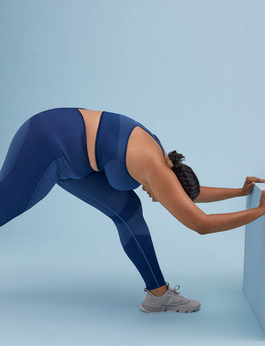 Flex Seamless Racerback Sports Bra - Stellar Blue - Nylon/polyester/spandex -Thirdlove
