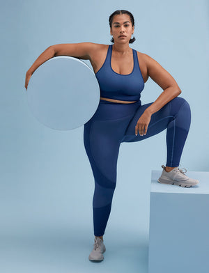 Flex Seamless Racerback Sports Bra - Stellar Blue - Nylon/polyester/spandex -Thirdlove