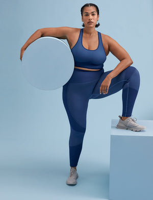 Flex Seamless Compression Legging - Stellar Blue - Nylon/polyester/spandex -Thirdlove