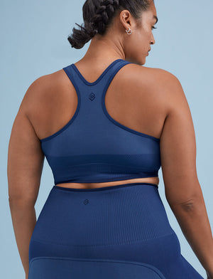 Flex Seamless Racerback Sports Bra - Stellar Blue - Nylon/polyester/spandex -Thirdlove