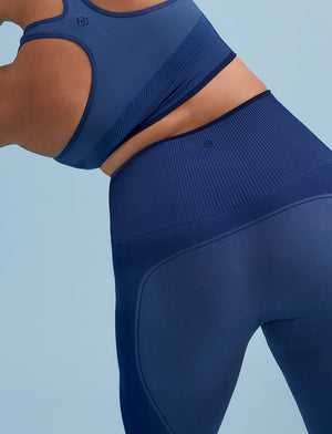 Flex Seamless Compression Legging - Stellar Blue - Nylon/polyester/spandex -Thirdlove