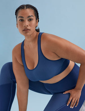 Flex Seamless Racerback Sports Bra - Stellar Blue - Nylon/polyester/spandex -Thirdlove