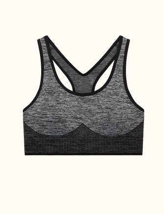 Flex Seamless Racerback Sports Bra - Heather Grey - Nylon/polyester/spandex -Thirdlove