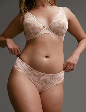 Foliage Thong - Blush - Nylon/Spandex - ThirdLove,modelHH