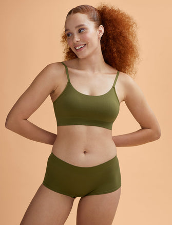 Form Seamless Shortie - Palm Green Stripe - Nylon/Spandex - ThirdLove,modelWW