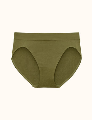 Form Seamless High-Leg Bikini - Palm Green Stripe - Nylon/Spandex - ThirdLove,modelVV