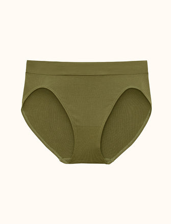 Form Seamless High-Leg Bikini - Palm Green Stripe - Nylon/Spandex - ThirdLove,modelVV
