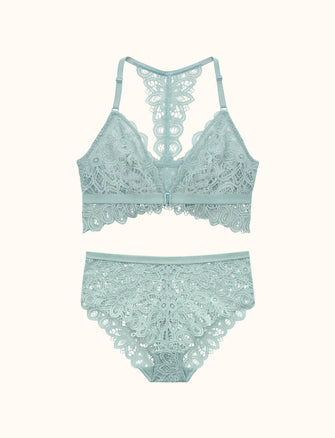 The Boho Lace Front Closure Bralette Set