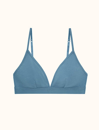 Organic Triangle Bralette - Bluestone - Organic Cotton/Spandex -Thirdlove