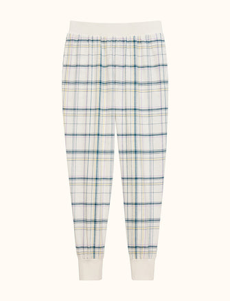 Flannel Pajama Jogger - Oatmeal Plaid - Cotton -Thirdlove