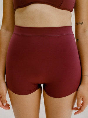 Kit Undergarments Tap Short in Garnet, 63% nylon, 37% spandex